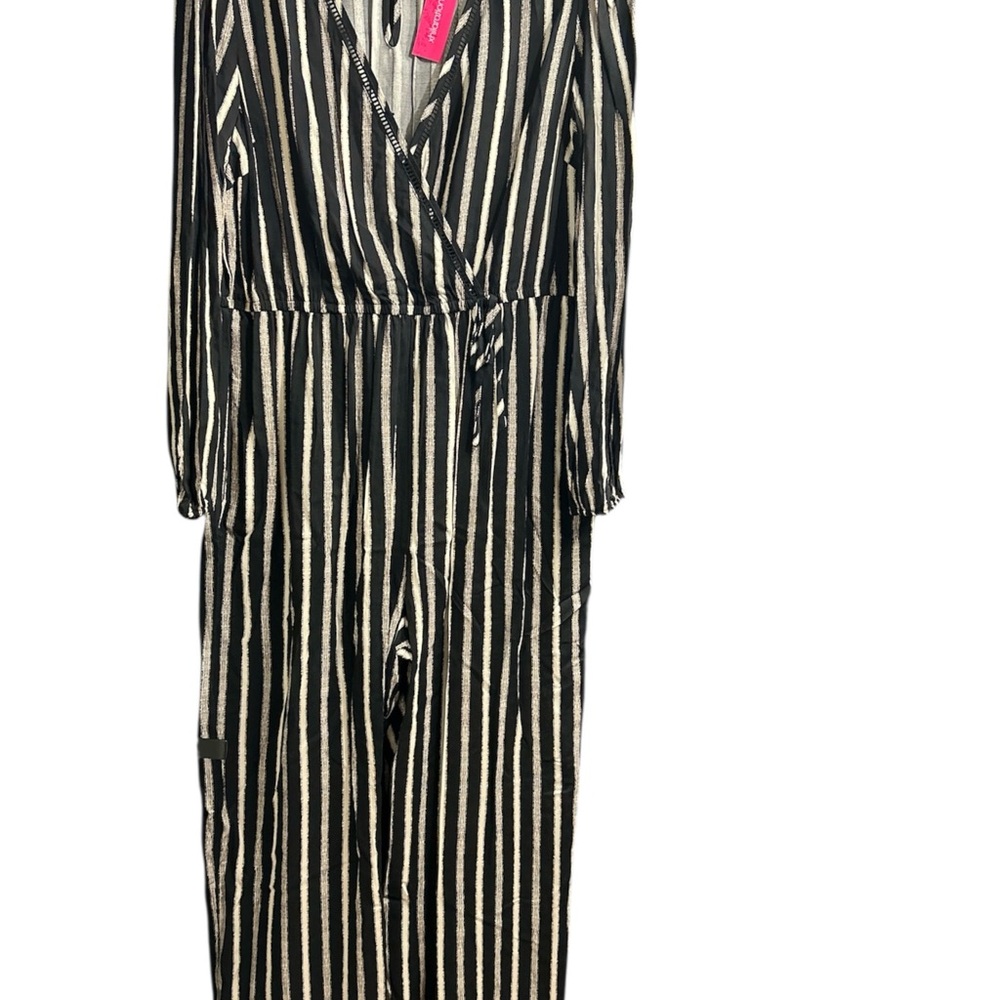 Xhilaration Black and White Striped Jumpsuit